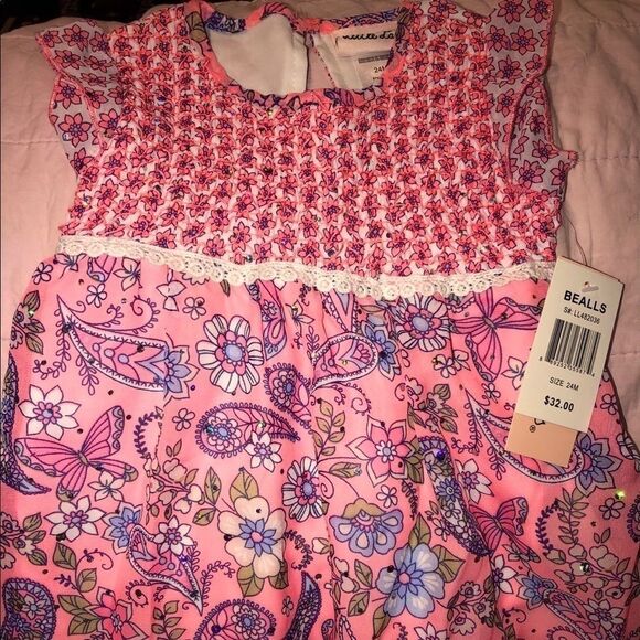 Nwt Girls 24M Little Lass Sequin Sheer SS Shirt - Picture 1 of 8